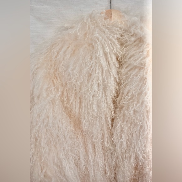 EUC Luxurious Cream Real Mongolian Fur Coat boho 1970's vintage retro statement - Picture 3 of 6